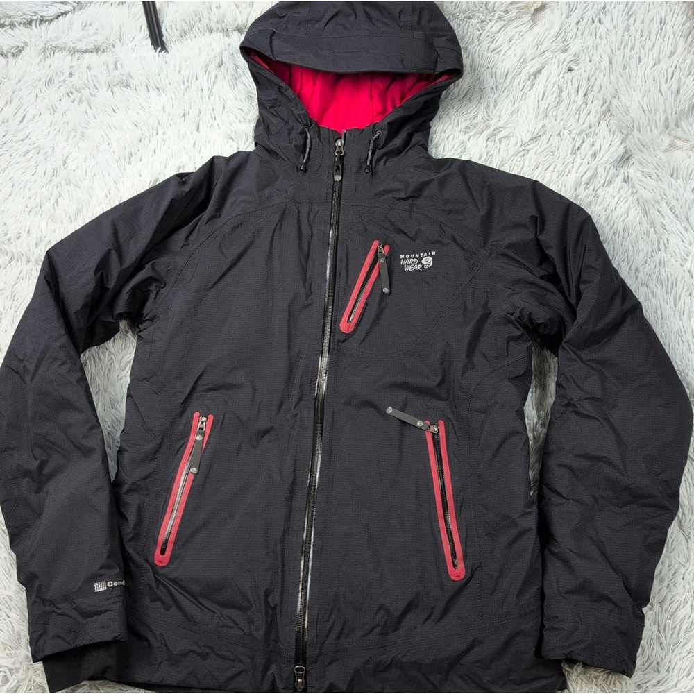 Mountain Hard Wear Jacket Womens L Black Hoodie Zip Up Pockets Conduit Ski Coat